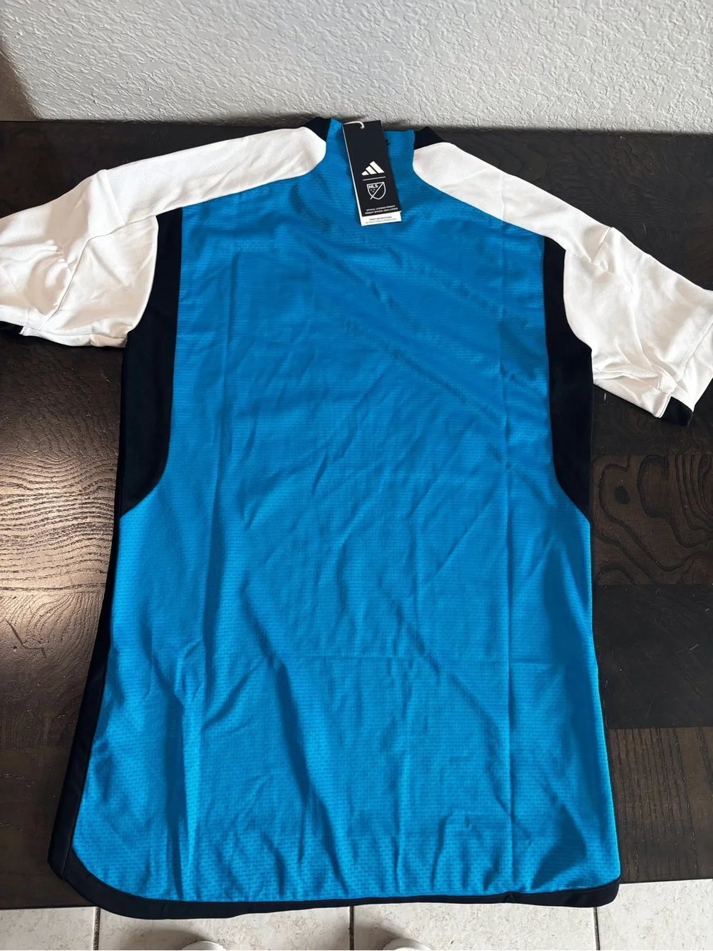 adidas Charlotte FC Light Blue White Soccer Jersey with Black Accents